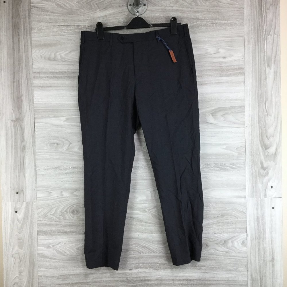 ZANELLA Curtis Flat Front Stretch Wool Dress Pants